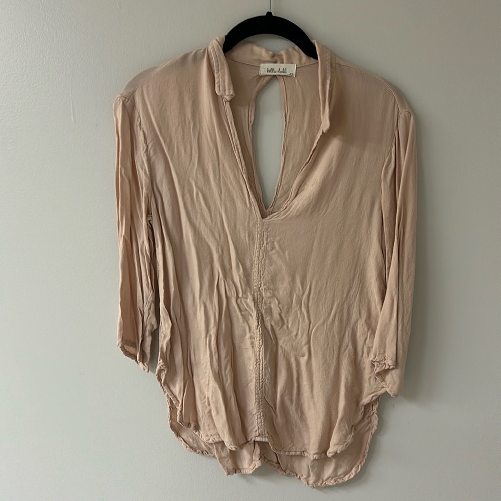 Bella Dahl top- light pink with collar